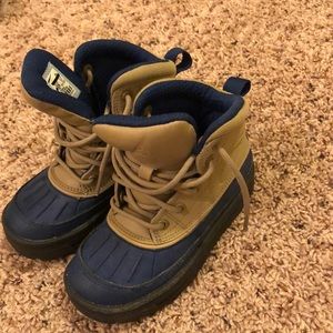Nike Little Boy Like New Woodside High little kids boots in khaki/blue size 11C
